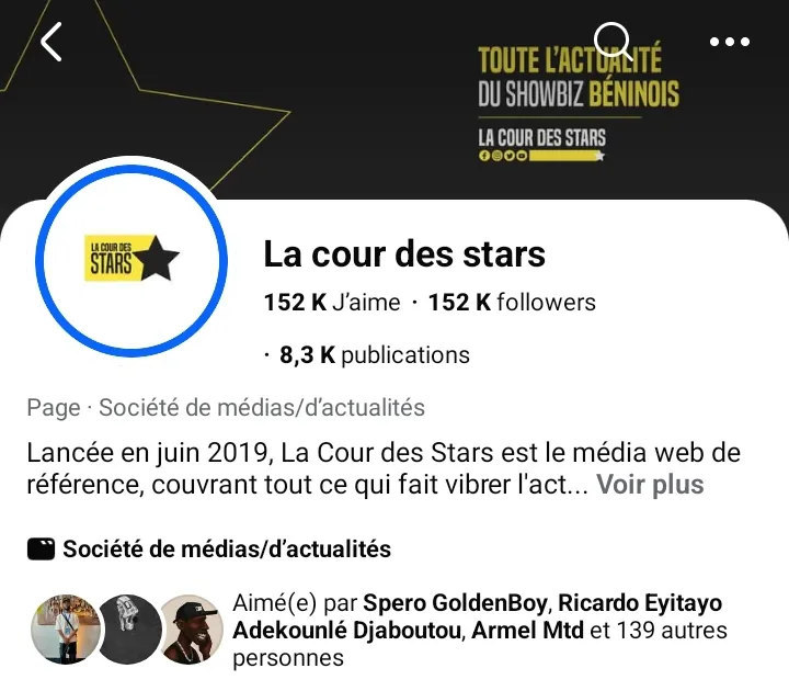 Page La Cour des Stars
