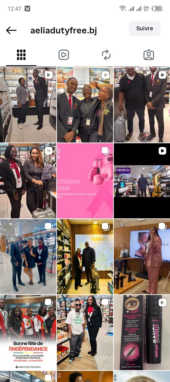 Compte Instagram Aella Duty Free
